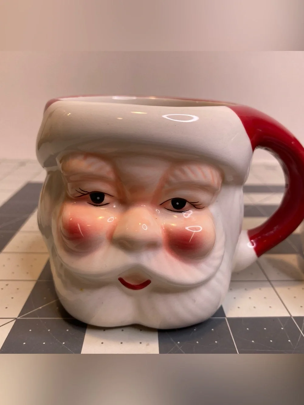 2 Pottery Barn Santa Claus Handcrafted Ceramic Mugs Christmas